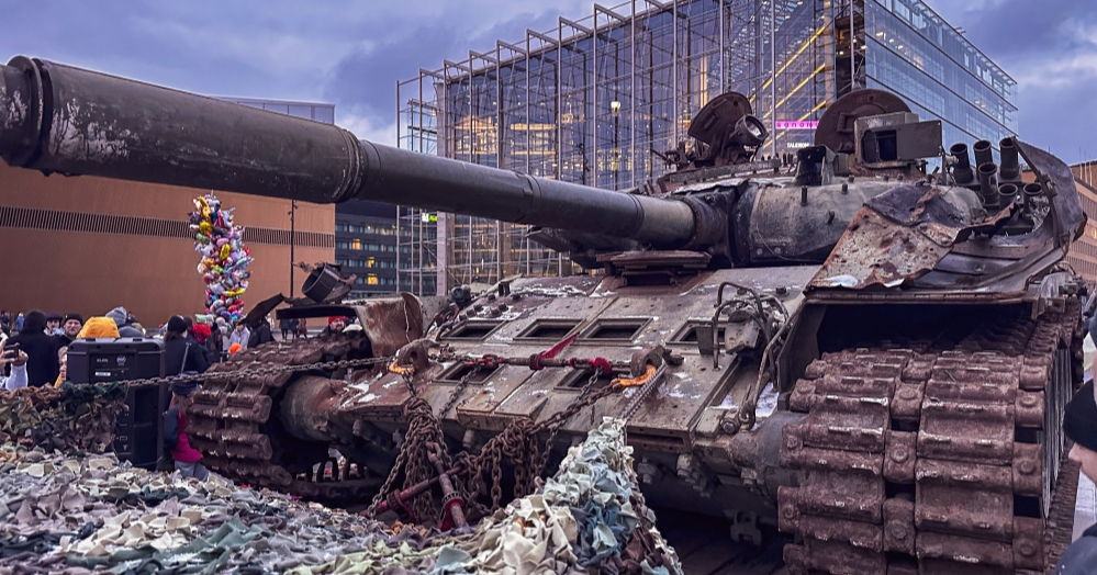 A tank exhibition in Helsinki